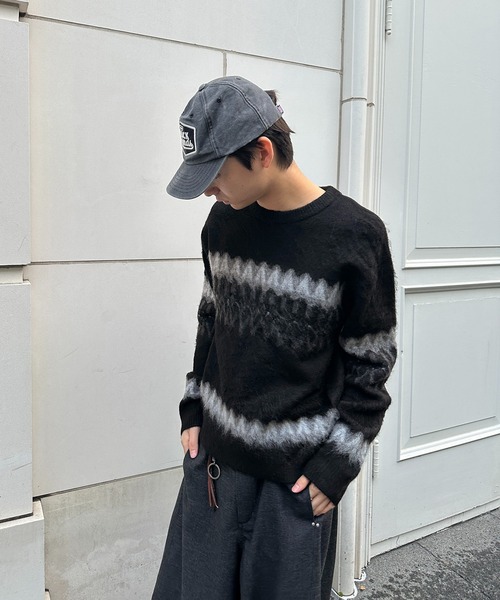kutir(クティール)の「NORDIC SHAGGY PULLOVER KNIT/ノルディックシャギープルオーバーニット(ニット/セーター・メンズ・ブラウン/ブラック/ネイビー・MEDIUM/LARGE)」の6枚目の写真