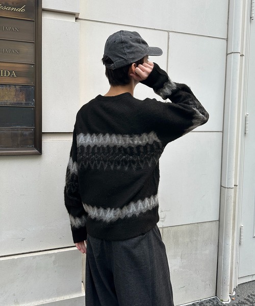 kutir(クティール)の「NORDIC SHAGGY PULLOVER KNIT/ノルディックシャギープルオーバーニット(ニット/セーター・メンズ・ブラウン/ブラック/ネイビー・MEDIUM/LARGE)」の7枚目の写真