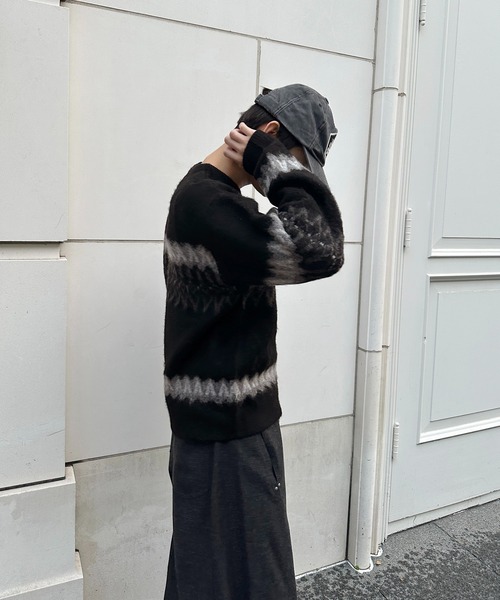 kutir(クティール)の「NORDIC SHAGGY PULLOVER KNIT/ノルディックシャギープルオーバーニット(ニット/セーター・メンズ・ブラウン/ブラック/ネイビー・MEDIUM/LARGE)」の8枚目の写真