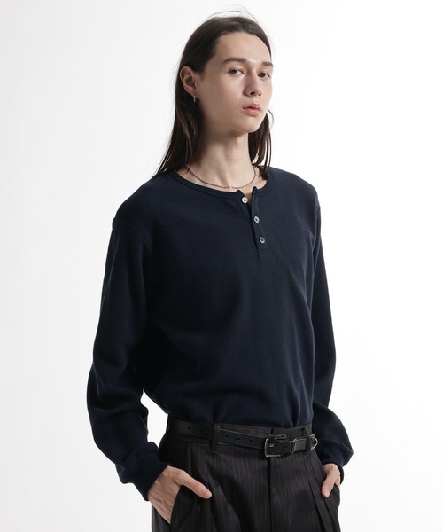 HARE(ハレ)の「ユルネックヘンリーネックプルオーバー(HARE)(Tシャツ/カットソー・メンズ・ホワイト/ブラック/グレー/ネイビー・FREE)」の9枚目の写真