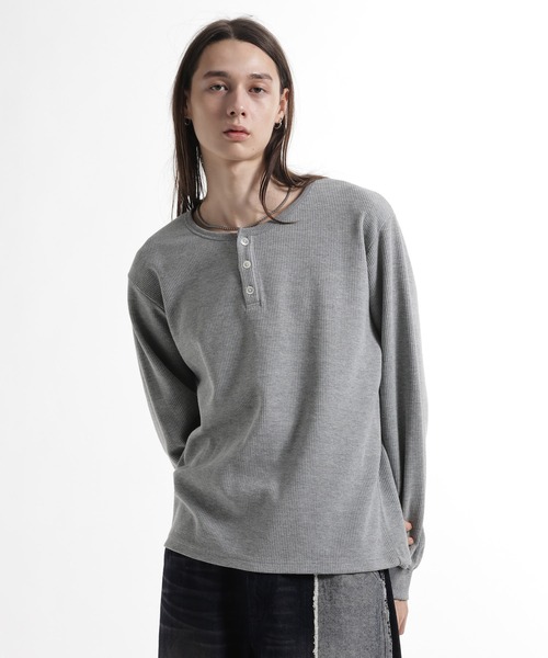 HARE(ハレ)の「ユルネックヘンリーネックプルオーバー(HARE)(Tシャツ/カットソー・メンズ・ホワイト/ブラック/グレー/ネイビー・FREE)」の6枚目の写真