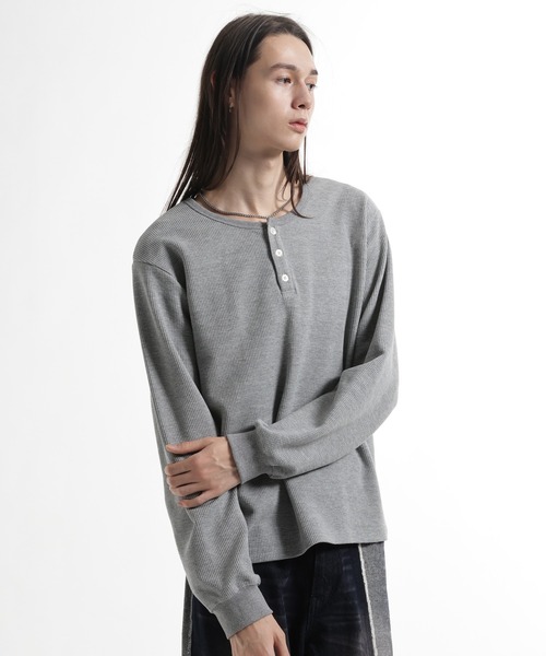 HARE(ハレ)の「ユルネックヘンリーネックプルオーバー(HARE)(Tシャツ/カットソー・メンズ・ホワイト/ブラック/グレー/ネイビー・FREE)」の7枚目の写真