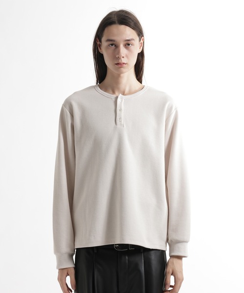 HARE(ハレ)の「ユルネックヘンリーネックプルオーバー(HARE)(Tシャツ/カットソー・メンズ・ホワイト/ブラック/グレー/ネイビー・FREE)」の10枚目の写真