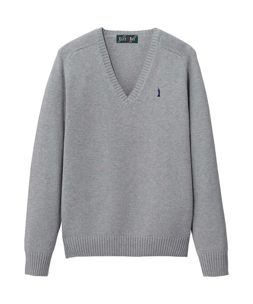 EASTBOY(イーストボーイ)の「セーター 綿 7G 通学 ニット 女子 制服 学生服 中学生 高校生 スクール(ニット/セーター・キッズ・ブラック/ライトグレー/ネイビー/オフホワイト・11号/13号/9号)」の1枚目の写真