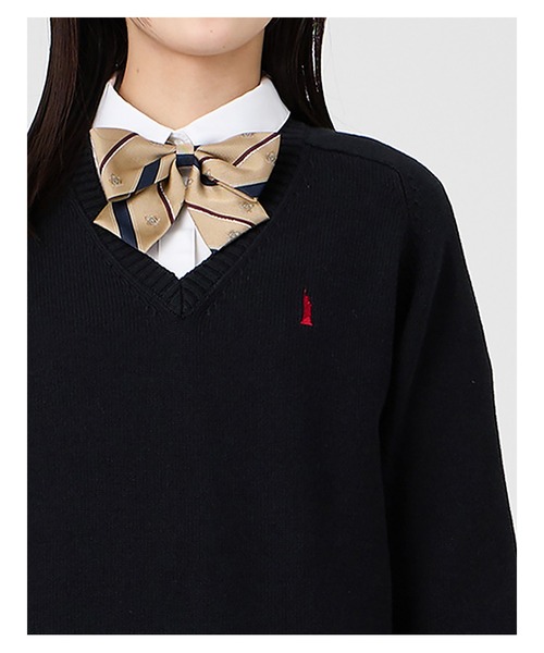 EASTBOY(イーストボーイ)の「セーター 綿 7G 通学 ニット 女子 制服 学生服 中学生 高校生 スクール(ニット/セーター・キッズ・ブラック/ライトグレー/ネイビー/オフホワイト・11号/13号/9号/7号)」の8枚目の写真