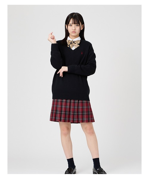 EASTBOY(イーストボーイ)の「セーター 綿 7G 通学 ニット 女子 制服 学生服 中学生 高校生 スクール(ニット/セーター・キッズ・ブラック/ライトグレー/ネイビー/オフホワイト・11号/13号/9号/7号)」の9枚目の写真