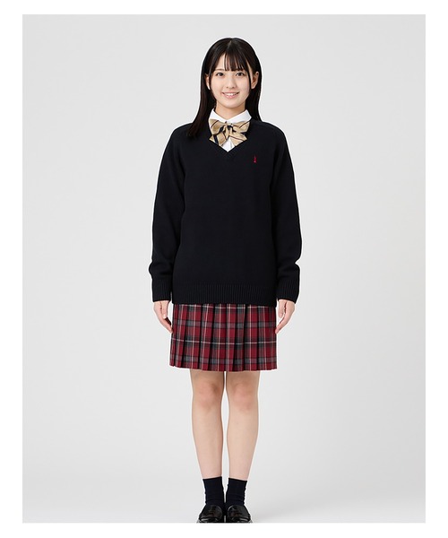 EASTBOY(イーストボーイ)の「セーター 綿 7G 通学 ニット 女子 制服 学生服 中学生 高校生 スクール(ニット/セーター・キッズ・ブラック/ライトグレー/ネイビー/オフホワイト・11号/13号/9号/7号)」の10枚目の写真