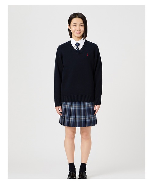 EASTBOY(イーストボーイ)の「セーター 綿 7G 通学 ニット 女子 制服 学生服 中学生 高校生 スクール(ニット/セーター・キッズ・ブラック/ライトグレー/ネイビー/オフホワイト・11号/13号/9号/7号)」の17枚目の写真
