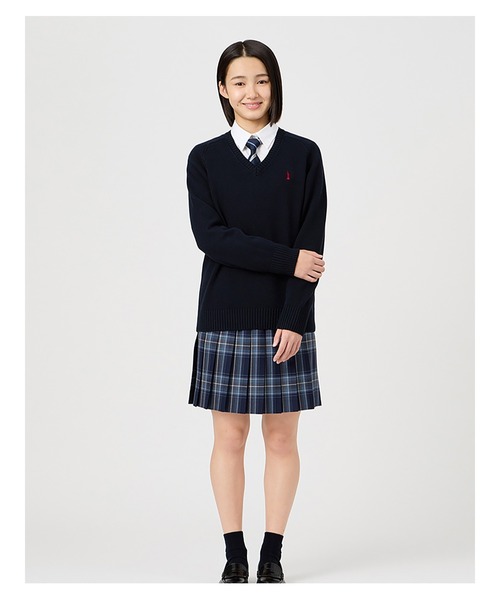 EASTBOY(イーストボーイ)の「セーター 綿 7G 通学 ニット 女子 制服 学生服 中学生 高校生 スクール(ニット/セーター・キッズ・ブラック/ライトグレー/ネイビー/オフホワイト・11号/13号/9号/7号)」の18枚目の写真