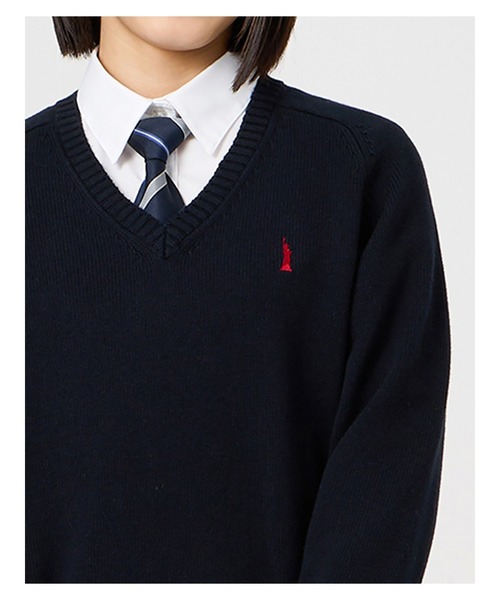 EASTBOY(イーストボーイ)の「セーター 綿 7G 通学 ニット 女子 制服 学生服 中学生 高校生 スクール(ニット/セーター・キッズ・ブラック/ライトグレー/ネイビー/オフホワイト・11号/13号/9号/7号)」の13枚目の写真