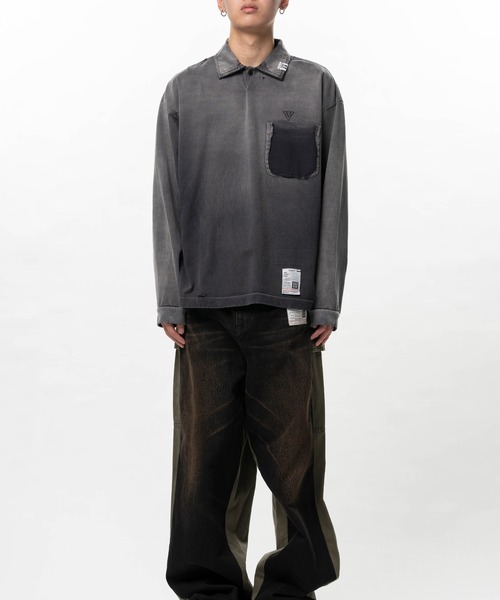 Maison MIHARA YASUHIRO（メゾンミハラヤスヒロ）の「Sun Faded Like Collared Long Sleeve T-shirt（Tシャツ/カットソー・メンズ・ブラック・46/44）」の3枚目の写真
