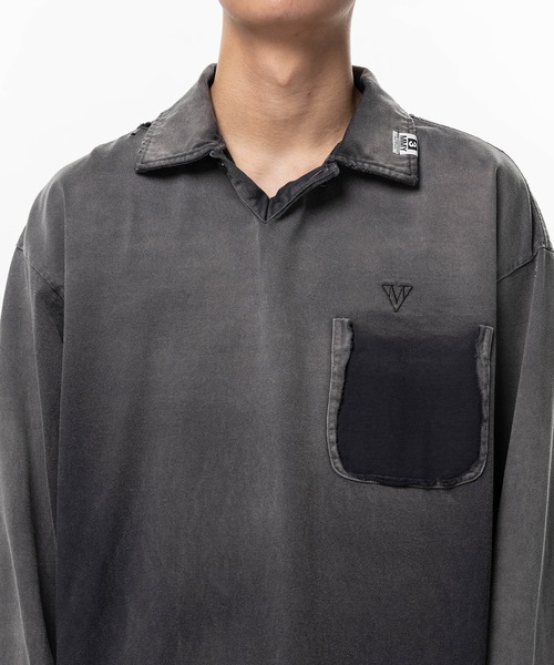 Maison MIHARA YASUHIRO（メゾンミハラヤスヒロ）の「Sun Faded Like Collared Long Sleeve T-shirt（Tシャツ/カットソー・メンズ・ブラック・46/44）」の6枚目の写真