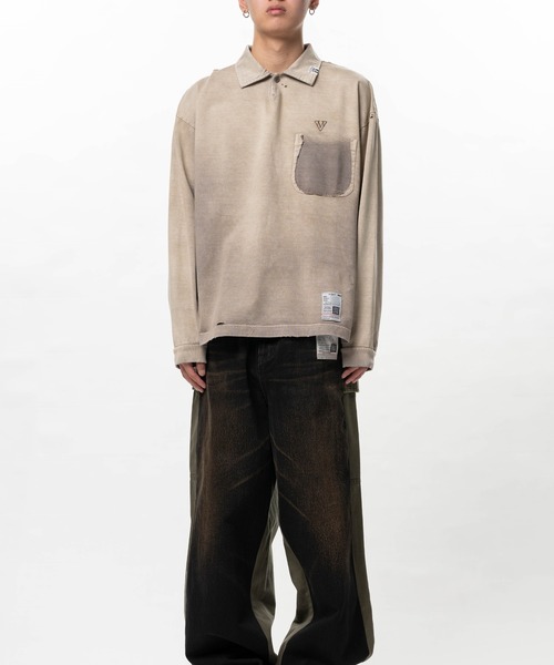 Maison MIHARA YASUHIRO（メゾンミハラヤスヒロ）の「Sun Faded Like Collared Long Sleeve T-shirt（Tシャツ/カットソー・メンズ・ブラック・46/44）」の8枚目の写真