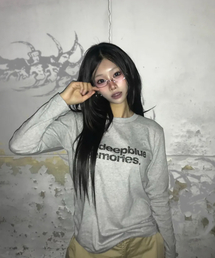 MM TEXT LONG SLEEVE TEE(GREY)