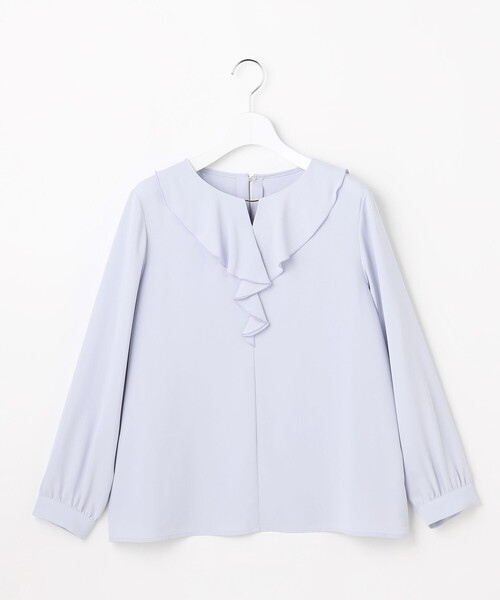ANY SIS（エニィスィス）の「フリル ブラウス（シャツ/ブラウス・レディース・スカイブルー系/ホワイト系・X-SMALL）」の10枚目の写真