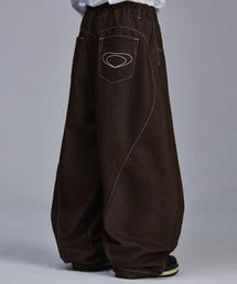 SCALLYWAG | ノンフェイドウェーブラインカーブデニムパンツ[ブラウン](デニムパンツ)