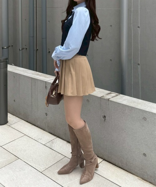 continuer de NICE CLAUP（コンティニューデナイスクラップ）の「1枚で完成する優等生スタイル、セットアップ対応可能。ドッキングリボンブラウス（シャツ/ブラウス・レディース・ネイビー/ベージュ/チャコールグレー・FREE）」の11枚目の写真