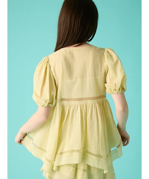 FURFUR（ファーファー）の「ハンカチ刺繍チュニックブラウス（シャツ/ブラウス・レディース・ブラック/ホワイト/ライム・F）」の7枚目の写真