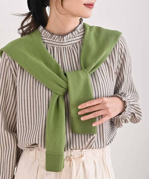 rps(アールピーエス)の「ストール(ストール/ショール・レディース・杢グレー/レッド/イエロー/グレイッシュベージュ/アイボリー/ブルー/ブラック/ピンク/グリーン/ラベンダー/ネイビー・フリー)」の6枚目の写真