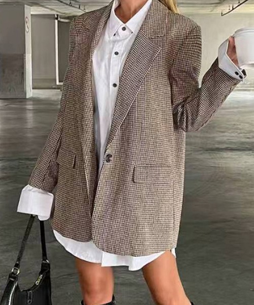 セール】千鳥柄 テーラードジャケット（テーラードジャケット