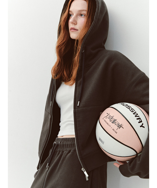 AS BASIC HOOD ZIP‑UP (CHARCOAL) — базовый худи‑зиппер (антрацит)