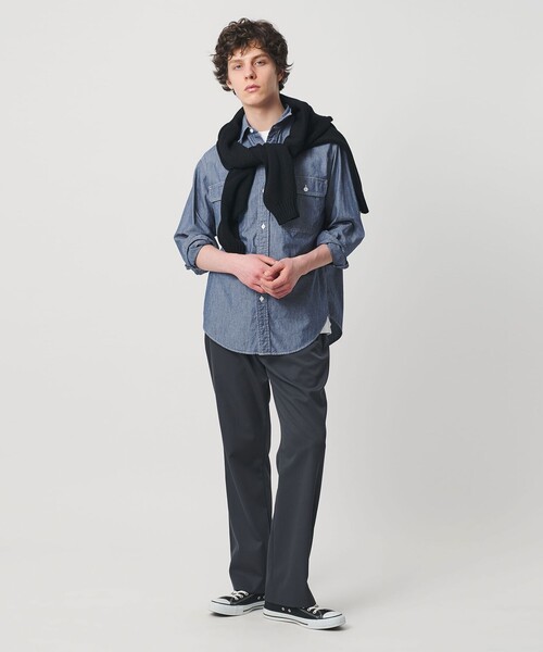 UNITED ARROWS（ユナイテッドアローズ）の「シオタ スビンシャンブレー ワークシャツ「SLOW &　」（シャツ/ブラウス・メンズ・ライトブルー・L/S/M/XL）」の4枚目の写真