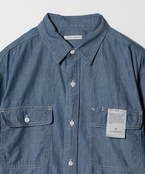 UNITED ARROWS（ユナイテッドアローズ）の「シオタ スビンシャンブレー ワークシャツ「SLOW &　」（シャツ/ブラウス・メンズ・ライトブルー・L/S/M/XL）」の10枚目の写真