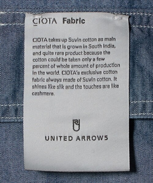 UNITED ARROWS（ユナイテッドアローズ）の「シオタ スビンシャンブレー ワークシャツ「SLOW &　」（シャツ/ブラウス・メンズ・ライトブルー・L/S/M/XL）」の14枚目の写真