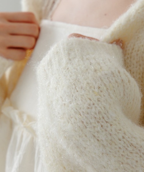 flower（フラワー）の「グリッターニットカーディガン（カーディガン/ボレロ・レディース・ミント/レモンイエロー・FREE）」の10枚目の写真