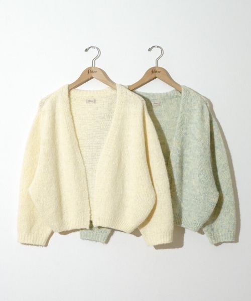 flower（フラワー）の「グリッターニットカーディガン（カーディガン/ボレロ・レディース・ミント/レモンイエロー・FREE）」の18枚目の写真