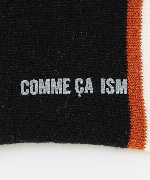 COMME CA ISM(コムサイズム)の「パネルボーダー柄 アンクル ソックス(ソックス/靴下・メンズ・ネイビー/ブラック・27cm)」の5枚目の写真
