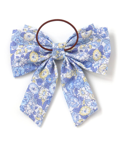 Tartine et Chocolat（タルティーヌエショコラ）の「【日本製】【お揃い】リバティ(leontyne dream)プリントタナローンリボン型ヘアゴム（ヘアゴム・キッズ・ブルー系その他/パープル系その他・FREE）」の3枚目の写真