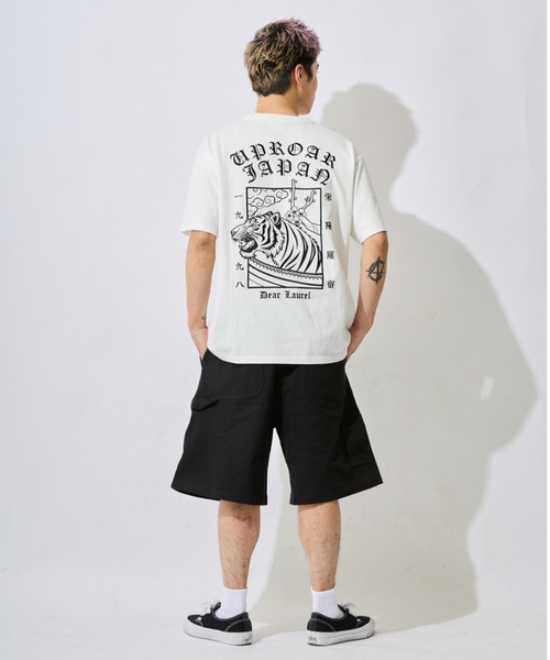ムラサキスポーツ(ムラサキスポーツ)の「【ムラサキスポーツ限定】DEAR LAUREL/ディアローレル 半袖 Tシャツ ロゴ 和柄 刺繍 DL26S-2105(Tシャツ/カットソー・メンズ・ホワイト/ブラック/チャコールグレー・M/L)」の6枚目の写真