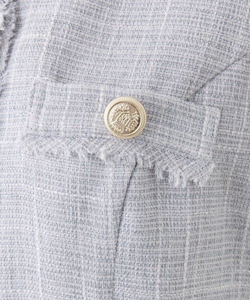 Seemi. byNICECLAUP（ シーミーバイナイスクラップ）の「【Seemi.】セット対応/ツイードノースリーブジャケット（ベスト・レディース・アイボリー/サックスブルー/ベージュ・FREE）」の5枚目の写真