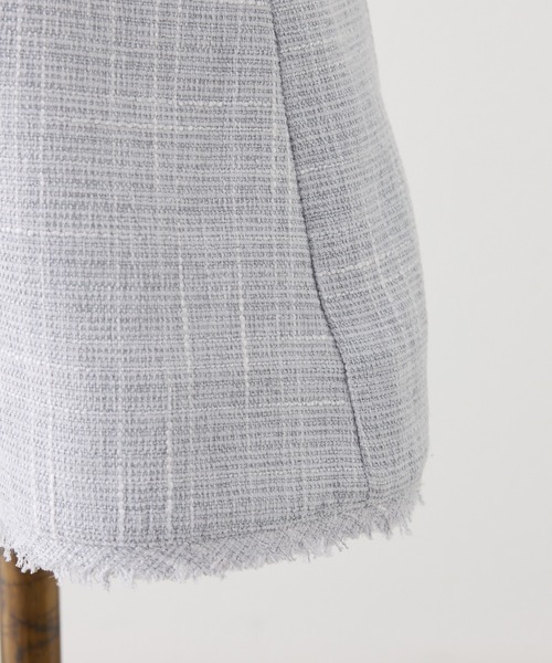 Seemi. byNICECLAUP（ シーミーバイナイスクラップ）の「【Seemi.】セット対応/ツイードノースリーブジャケット（ベスト・レディース・アイボリー/サックスブルー/ベージュ・FREE）」の7枚目の写真