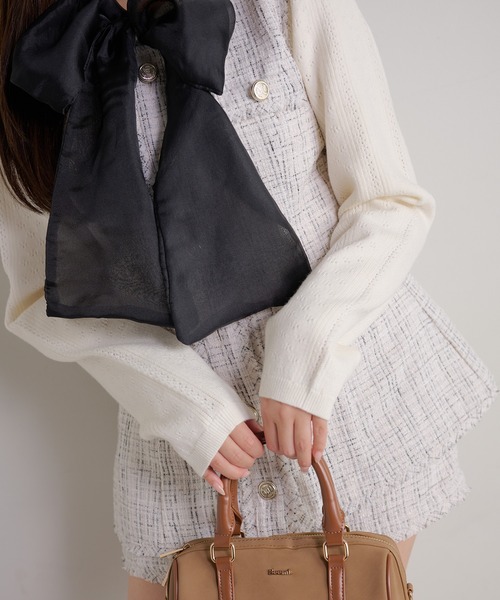 Seemi. byNICECLAUP（ シーミーバイナイスクラップ）の「【Seemi.】セット対応/ツイードノースリーブジャケット（ベスト・レディース・アイボリー/サックスブルー/ベージュ・FREE）」の14枚目の写真
