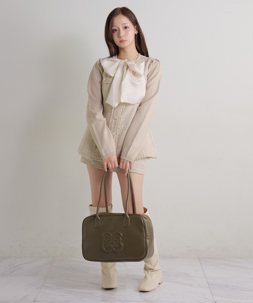 Seemi. byNICECLAUP（ シーミーバイナイスクラップ）の「【Seemi.】セット対応/ツイードノースリーブジャケット（ベスト・レディース・アイボリー/サックスブルー/ベージュ・FREE）」の21枚目の写真