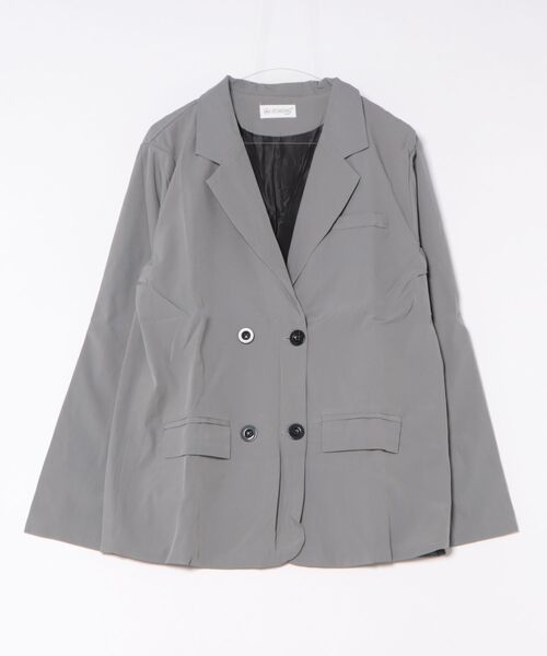 FreeZone(フリーゾーン)の「韓国ストリートWジャケット(テーラードジャケット・メンズ・グレー/ブラック・F)」の14枚目の写真