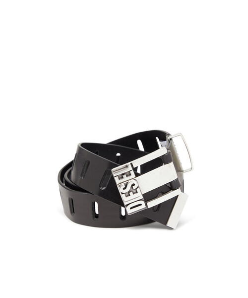 DIESEL レザー ベルト 9073B メンズ レザーベルト DIESEL LOGO B-METAL BISCOTTO（ベルト）｜DIESEL