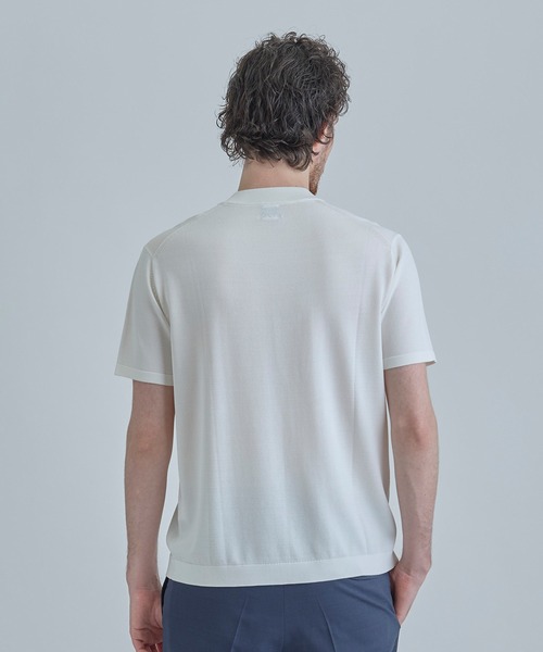 MEN'S BIGI（メンズビギ）の「【COLE HAAN/コール ハーン】別注 ロゴ刺繍ニット半袖Tシャツ＜持続冷感＞（ニット/セーター・メンズ・ブラック/グレー/ホワイト・03/02/01/04）」の5枚目の写真