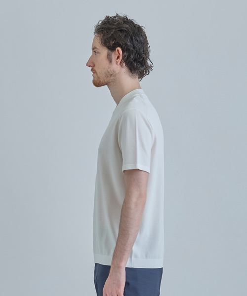 MEN'S BIGI（メンズビギ）の「【COLE HAAN/コール ハーン】別注 ロゴ刺繍ニット半袖Tシャツ＜持続冷感＞（ニット/セーター・メンズ・ブラック/グレー/ホワイト・03/02/01/04）」の4枚目の写真