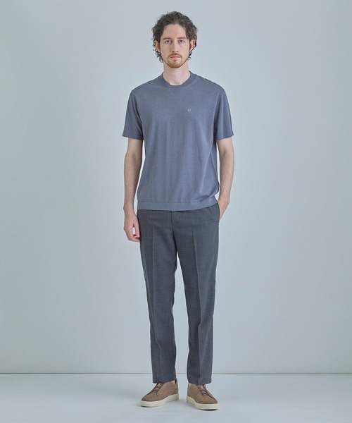 MEN'S BIGI（メンズビギ）の「【COLE HAAN/コール ハーン】別注 ロゴ刺繍ニット半袖Tシャツ＜持続冷感＞（ニット/セーター・メンズ・ブラック/グレー/ホワイト・03/02/01/04）」の11枚目の写真