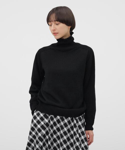 MARGARET HOWELL(マーガレットハウエル)の「LINEN COTTON KNITWEAR(ニット/セーター・レディース・ブラック/ホワイト系その他3・2)」の2枚目の写真