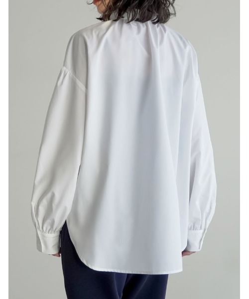 Re:EDIT（リエディ）の「[3点セット][イージーケア][パンツのサイズが選べる][低身長/高身長サイズ有]リボンブラウス付きダンボールパンツセットアップ（セットアップ・レディース・ブラック/ブルー・B/A/G/E/H/F/D/C）」の19枚目の写真