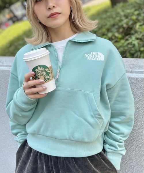 IO(イオ)(イオ)の「THE NORTH FACE/ザノースフェイス / COMFY HALF ZIP SWEATSHIRTS(スウェット・レディース・ブラック/グレー/ミント・SMALL/LARGE/MEDIUM)」の3枚目の写真