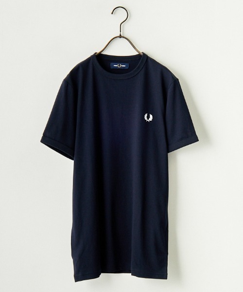 FRED PERRY（フレッドペリー）の「[FRED PERRY/フレッドペリー] ワンポイントロゴ刺繍 ショートスリーブリンガーTシャツ M3519（Tシャツ/カットソー・レディース・モスグリーン/ダークグリーン/ワイン/グレー/キナリ/ブラック/ネイビー/ホワイト・S/XS/L/M/XL）」の13枚目の写真