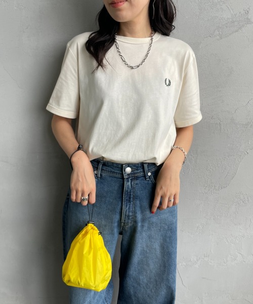 FRED PERRY（フレッドペリー）の「【WEB先行予約】[FRED PERRY/フレッドペリー] ワンポイントロゴ刺繍 ショートスリーブリンガーTシャツ M3519（Tシャツ/カットソー・レディース・モスグリーン/ダークグリーン/ワイン/グレー/キナリ/ブラック/ネイビー/ホワイト・S/XS/L/M/XL）」の17枚目の写真