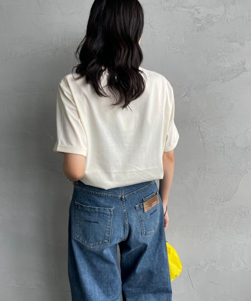 FRED PERRY（フレッドペリー）の「【WEB先行予約】[FRED PERRY/フレッドペリー] ワンポイントロゴ刺繍 ショートスリーブリンガーTシャツ M3519（Tシャツ/カットソー・レディース・モスグリーン/ダークグリーン/ワイン/グレー/キナリ/ブラック/ネイビー/ホワイト・S/XS/L/M/XL）」の18枚目の写真