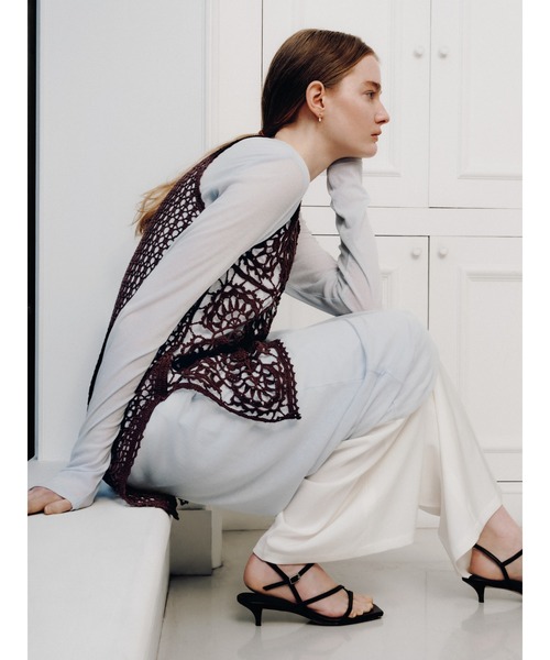 MIESROHE（ミースロエ）の「UVカットサテンワイドパンツ（その他パンツ・レディース・オリーブ/ダークネイビー/ホワイト・0/1）」の7枚目の写真