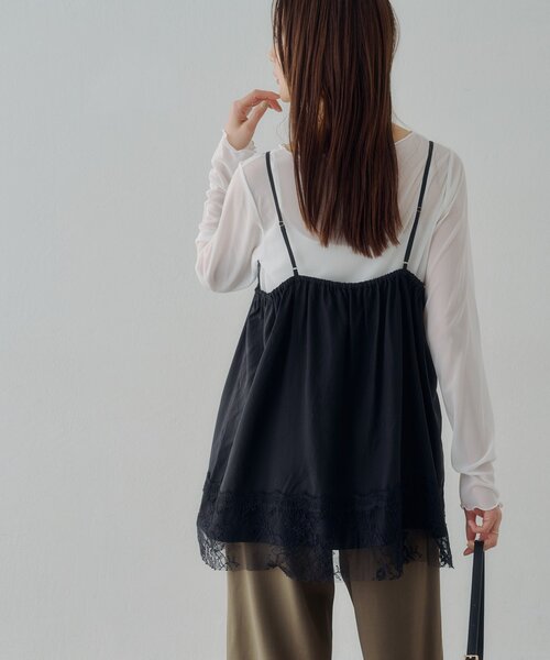 DISCOAT（ディスコート）の「【Noka】レース使いキャミチュニック（キャミソール・レディース・ブラック/ベージュ・FREE）」の7枚目の写真